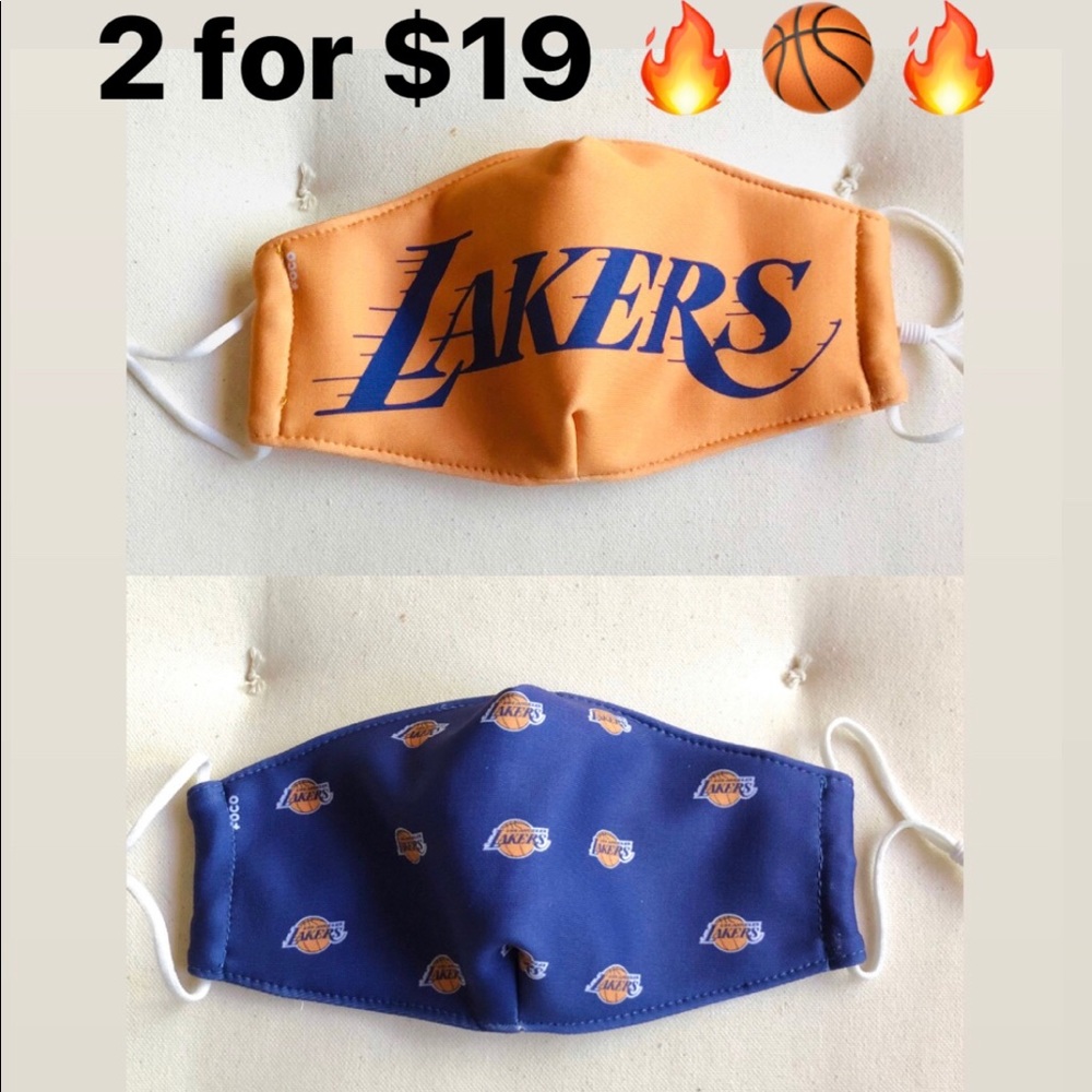 Bundle 3 Los Angeles Lakers Adjustable Straps Mask